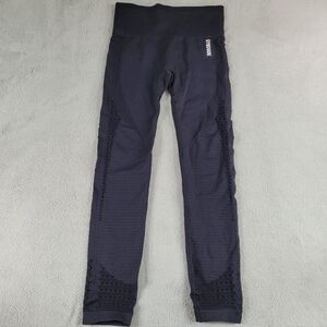 Gymshark Women's Black Seamless Leggings With Cutouts Mesh